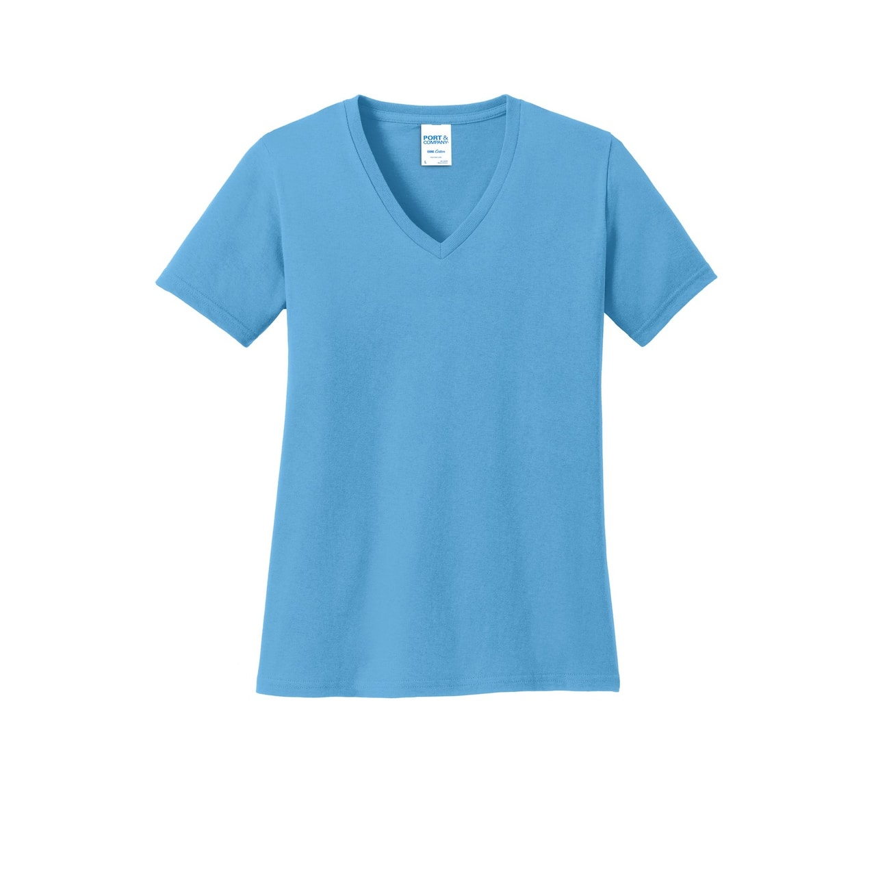 Port & Company® Brights Core Cotton V-Neck Ladies T-Shirt